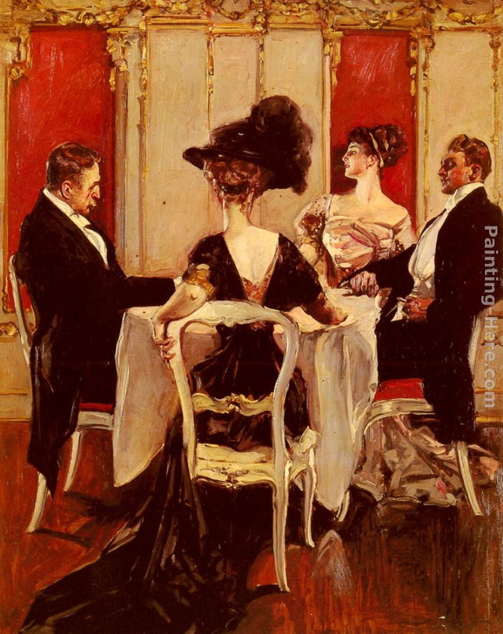 Idle Conversation painting - Albert B. Wenzell Idle Conversation art painting